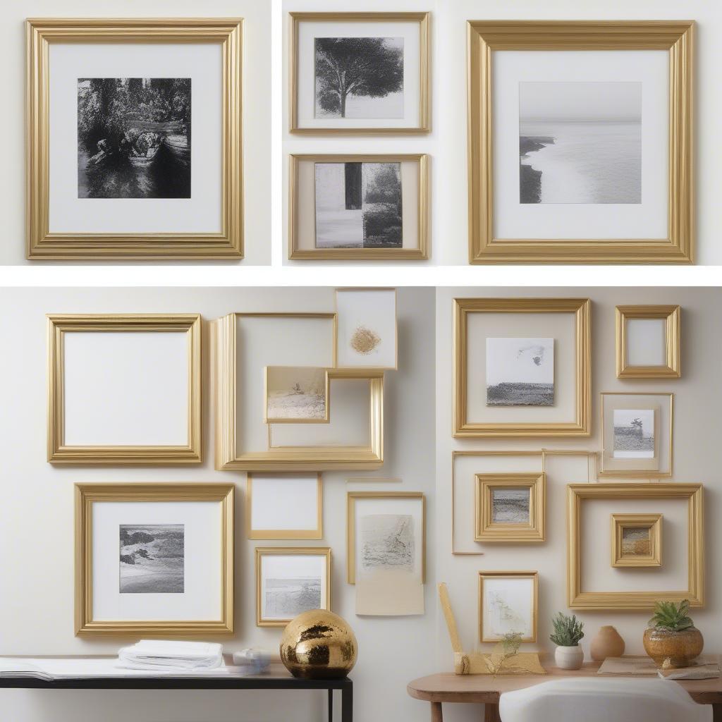 Displaying 8x8 Gold Frames