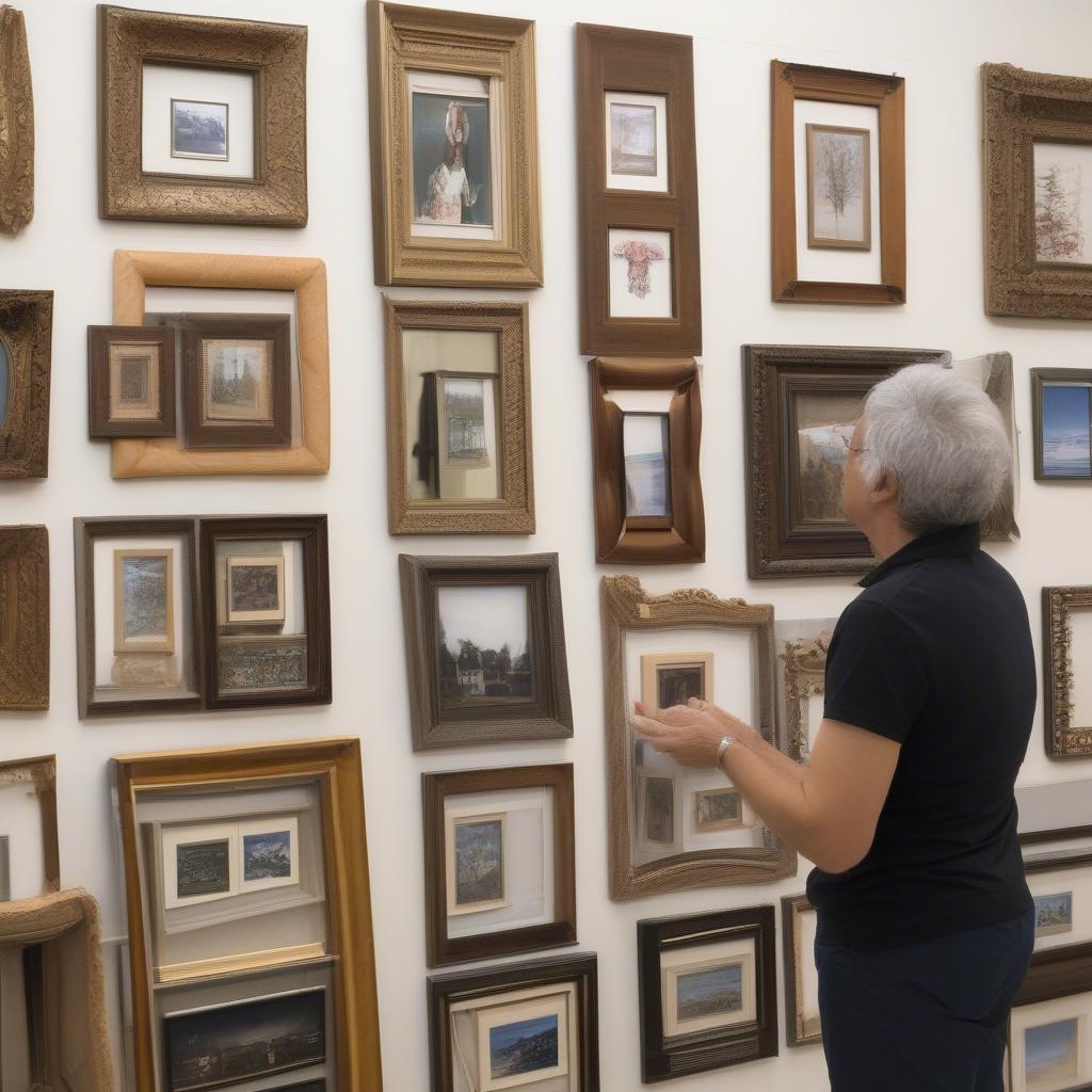 Searching for the perfect 8x8 frame in a local store