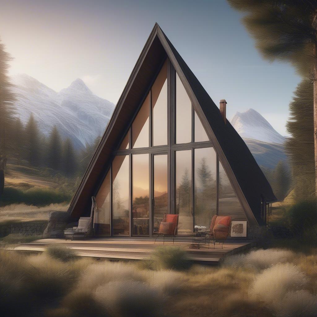 A-frame house with stunning mountain views