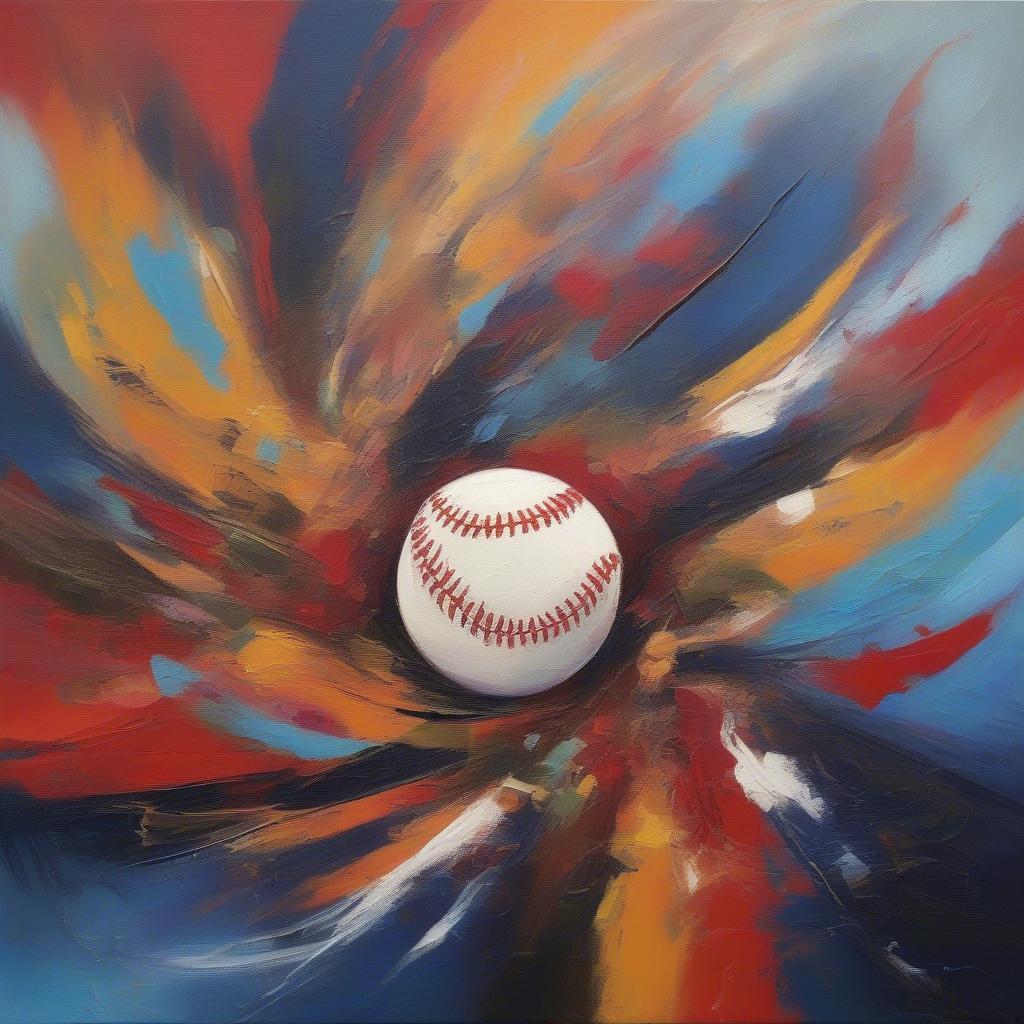 Abstract Baseball Canvas Art