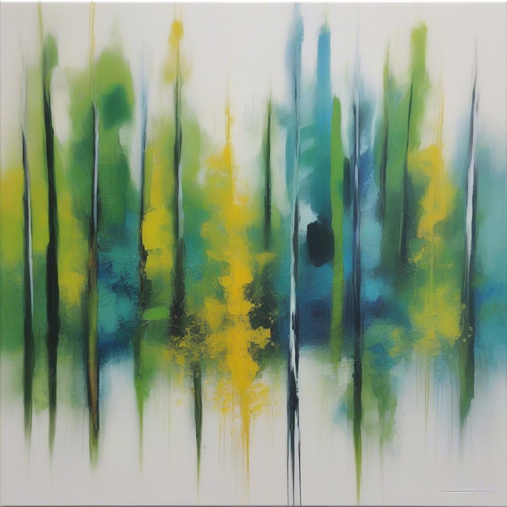 Abstract Canvas Forest Painting