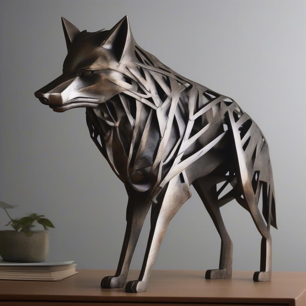 Abstract Wolf Art Sculpture 