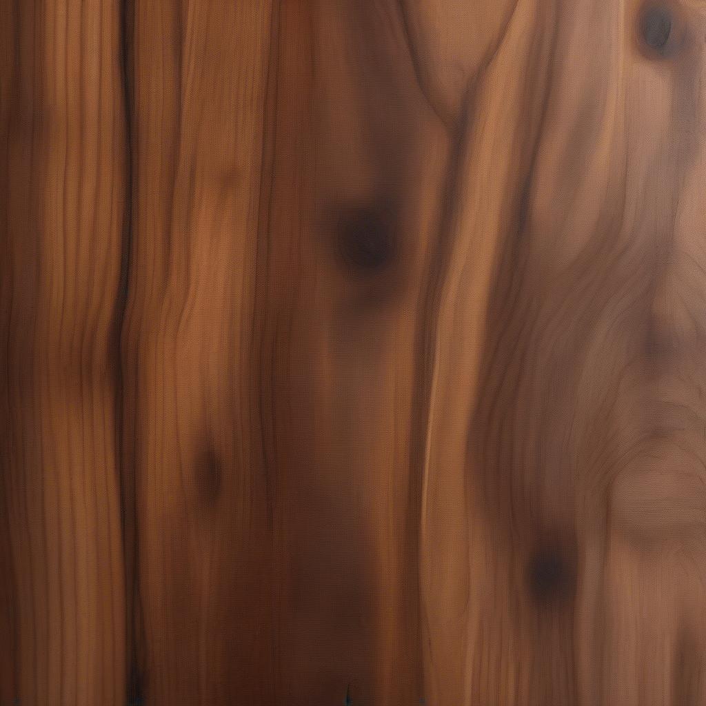 Close-up of an acacia wood board showcasing its rich grain and color