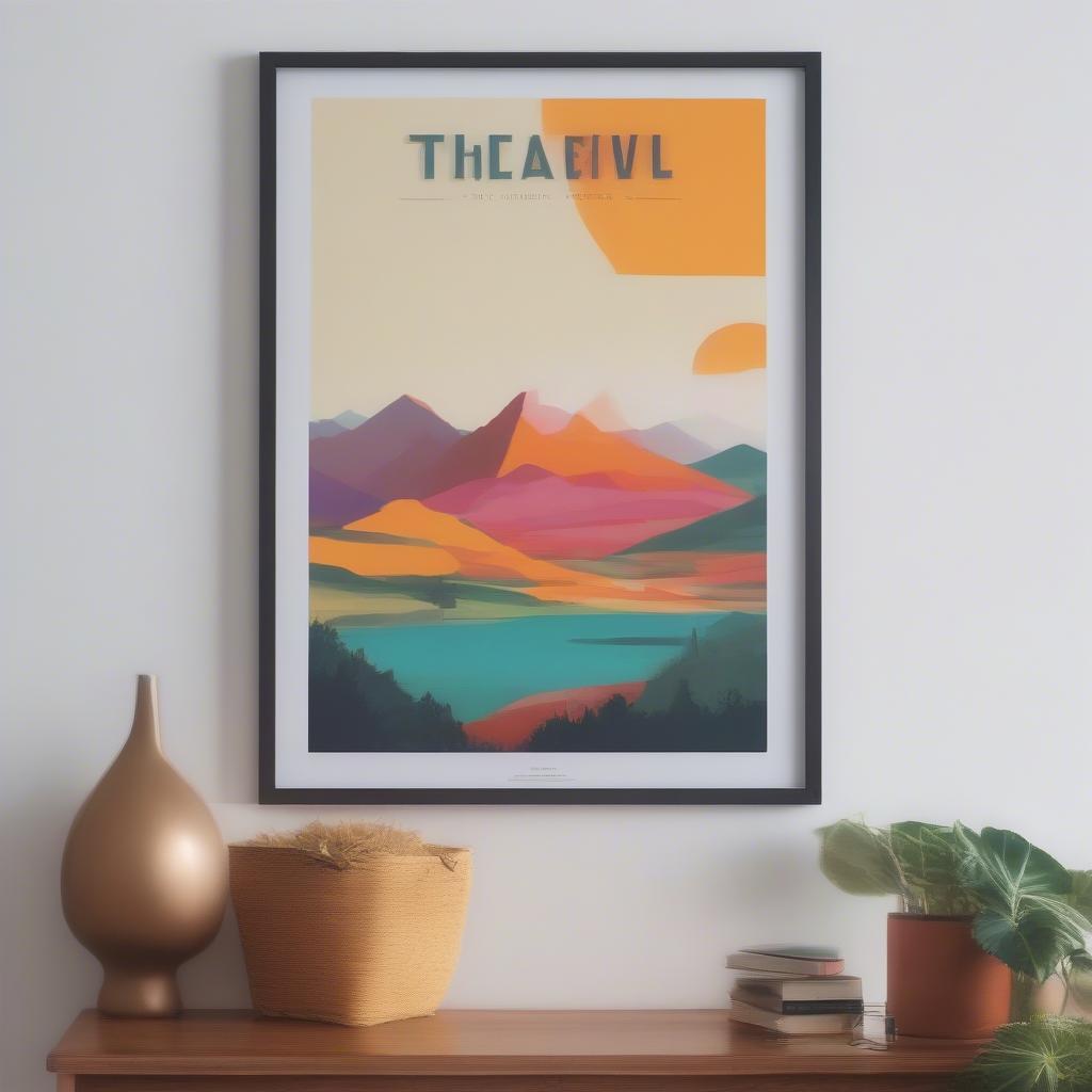 Acrylic 20x30 Poster Frame Displaying a Vibrant Travel Poster