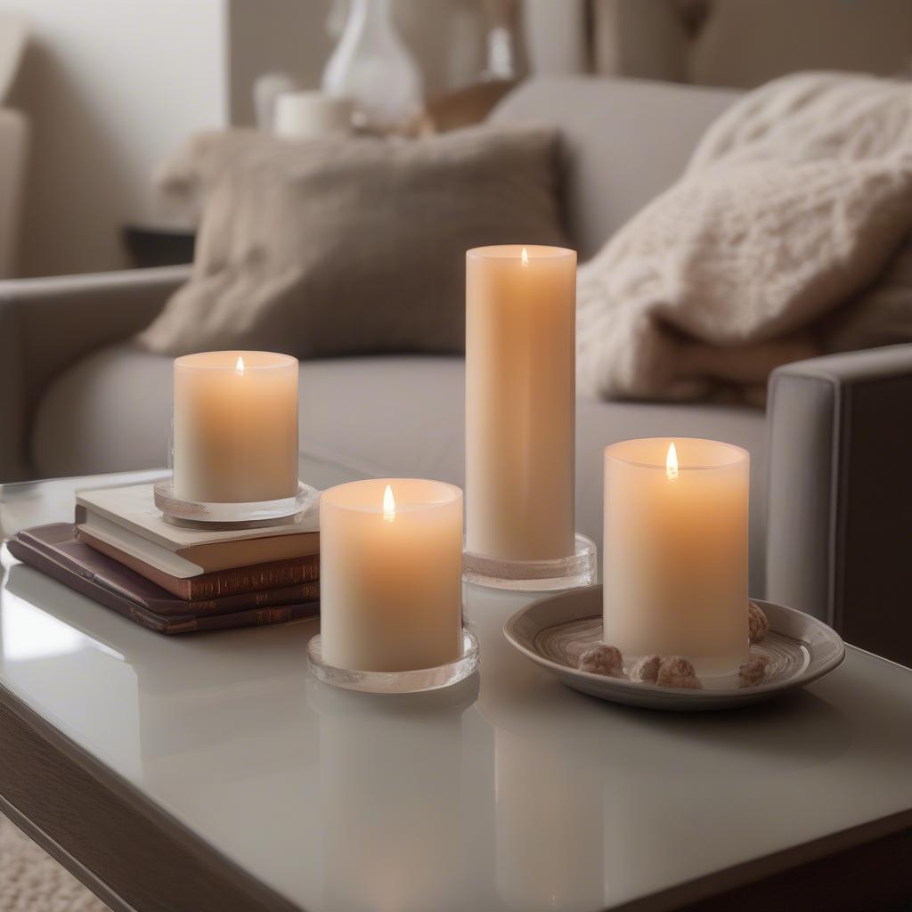 Acrylic Candles in a Living Room Setting