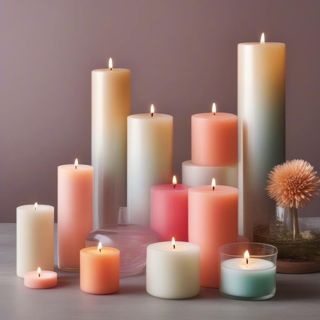 Acrylic Candles in Various Shapes and Sizes