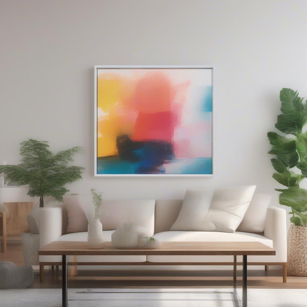 Acrylic frame showcasing vibrant artwork