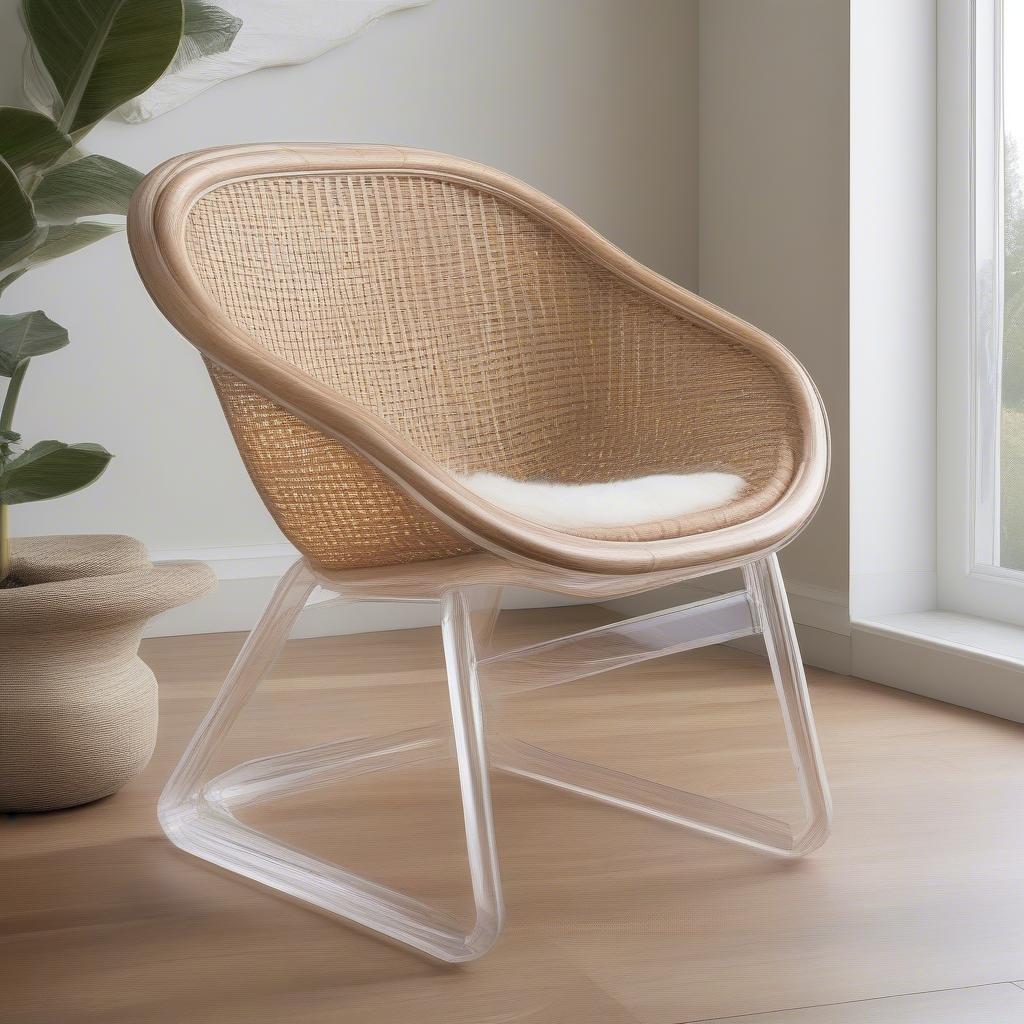 Acrylic Frame Rattan Chair