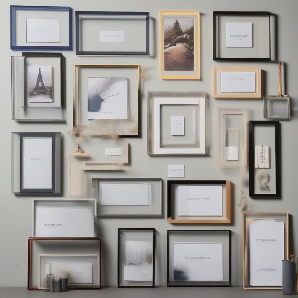 Different styles of acrylic picture frames