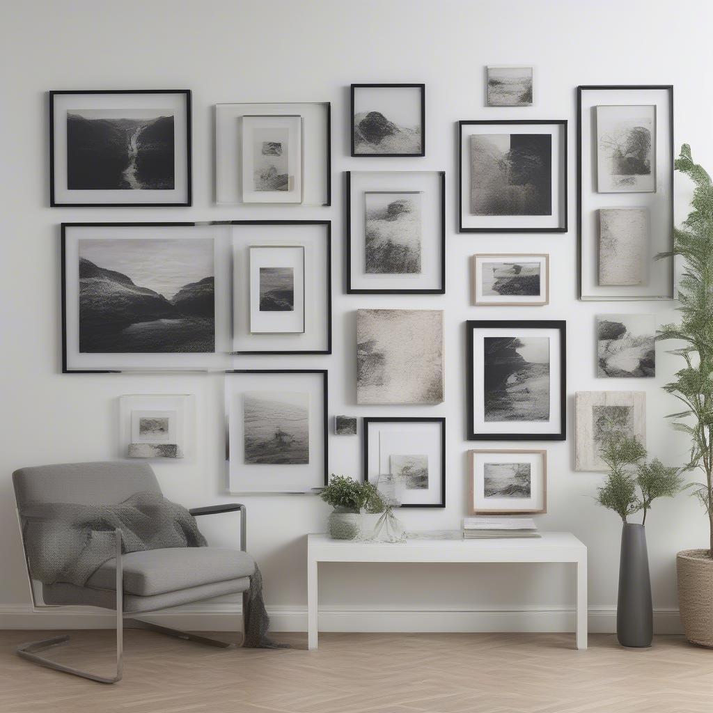 Modern Acrylic Frames Displayed on a Wall