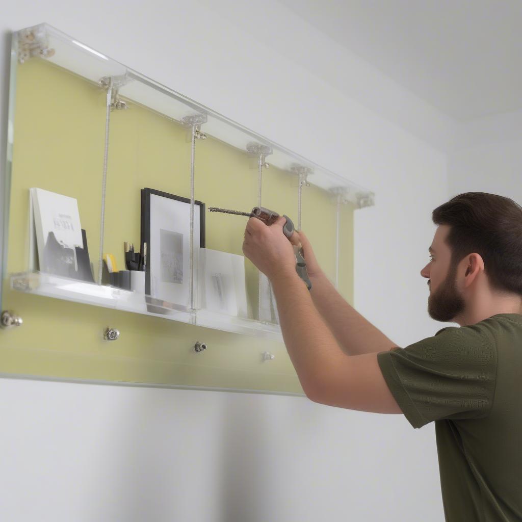 Installing an Acrylic Hanging Frame with Standoff Screws