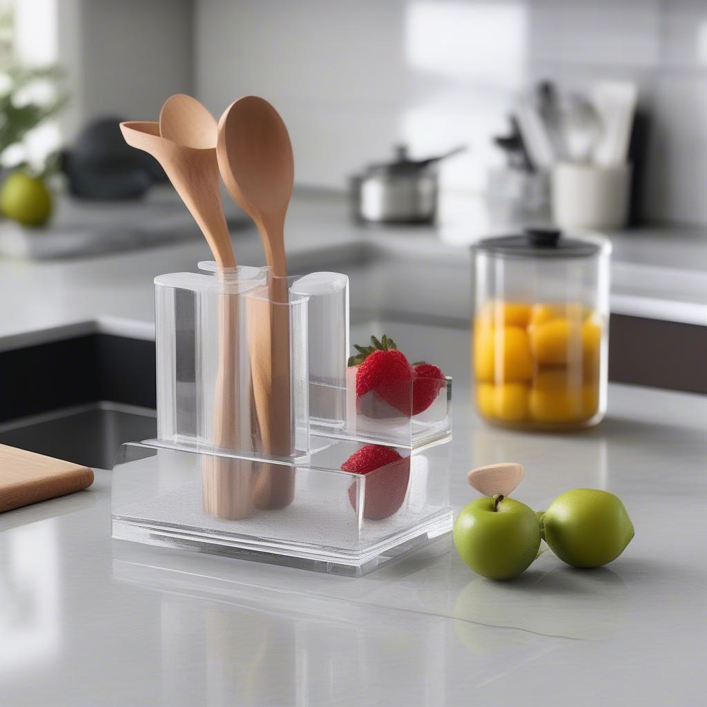 Modern Acrylic Spoon Holder in a Stylish Kitchen