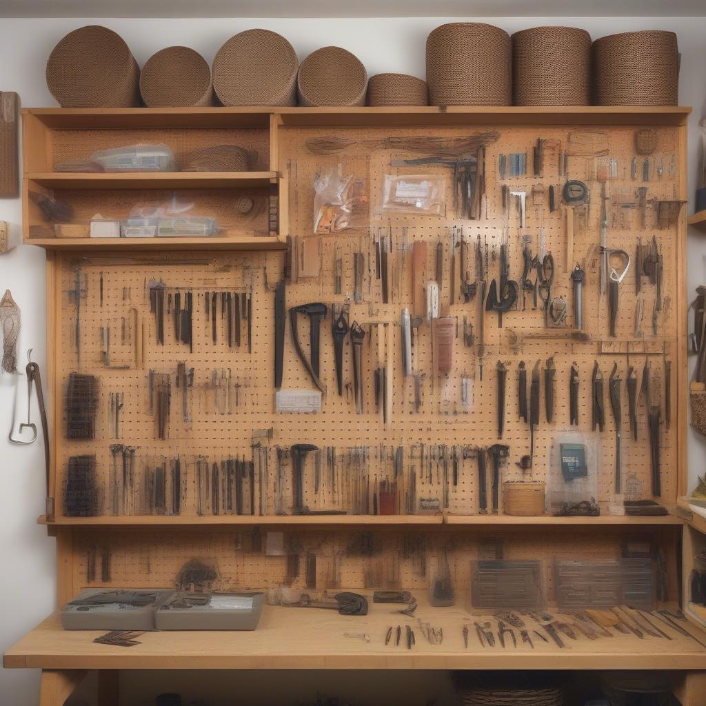 Organized All Wall Tools for Wicker and Rattan