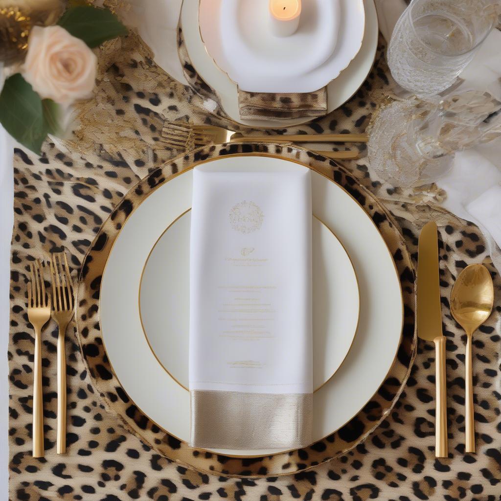 Animal Print Table Linens Table Setting