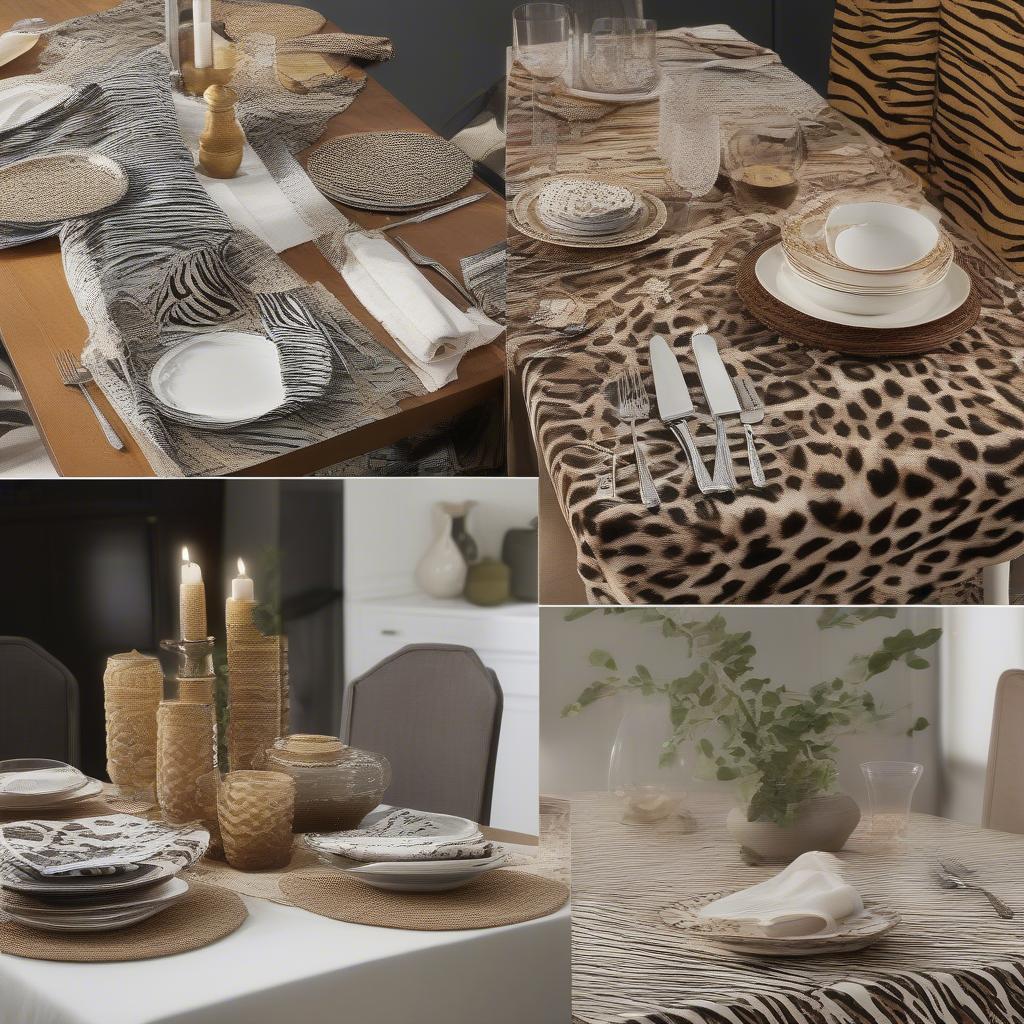 Variety of Animal Print Table Linens