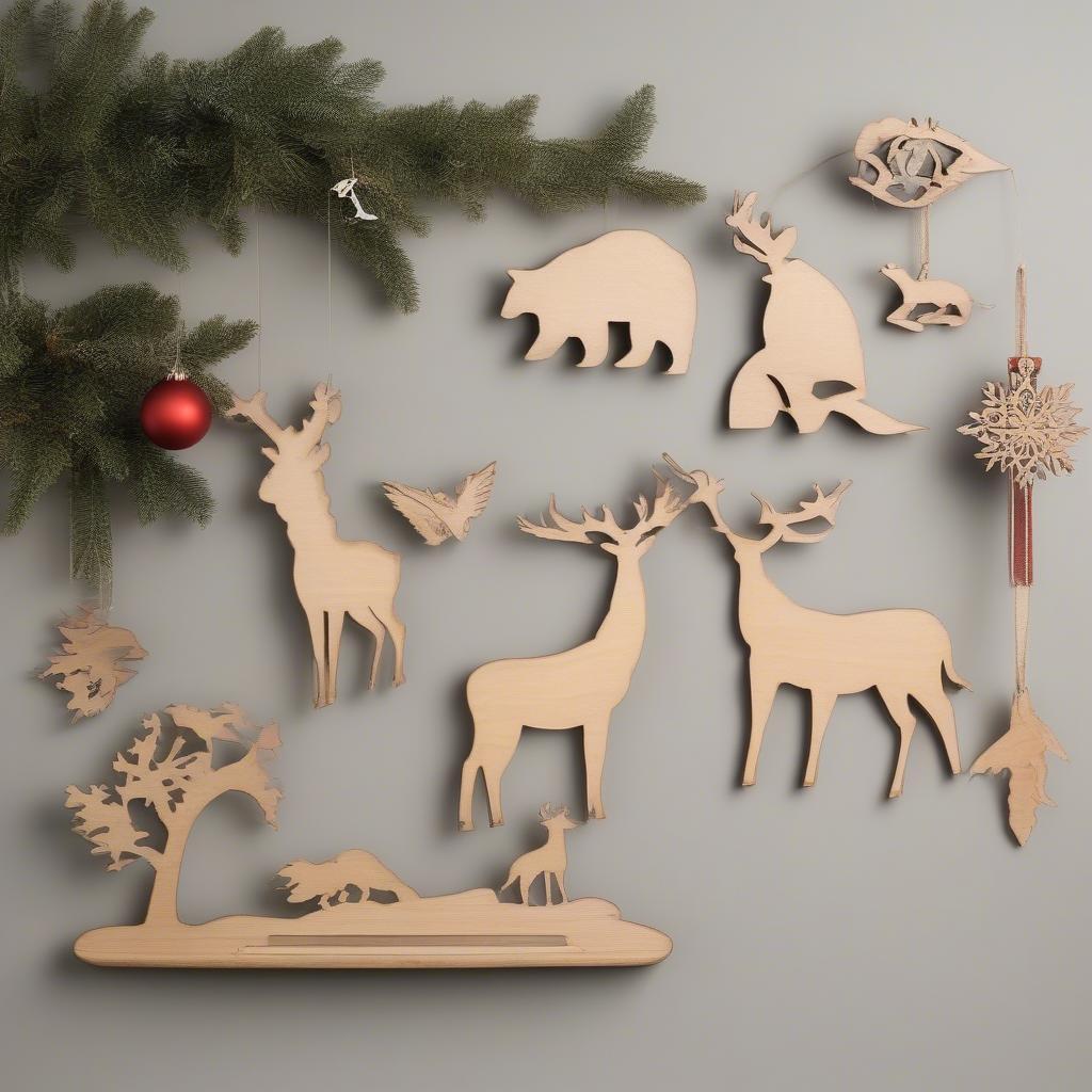 Different crafting projects using animal wood cutouts