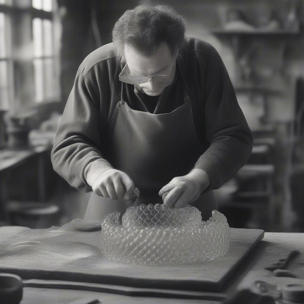 Antique Hobnail Glass Manufacturing Process