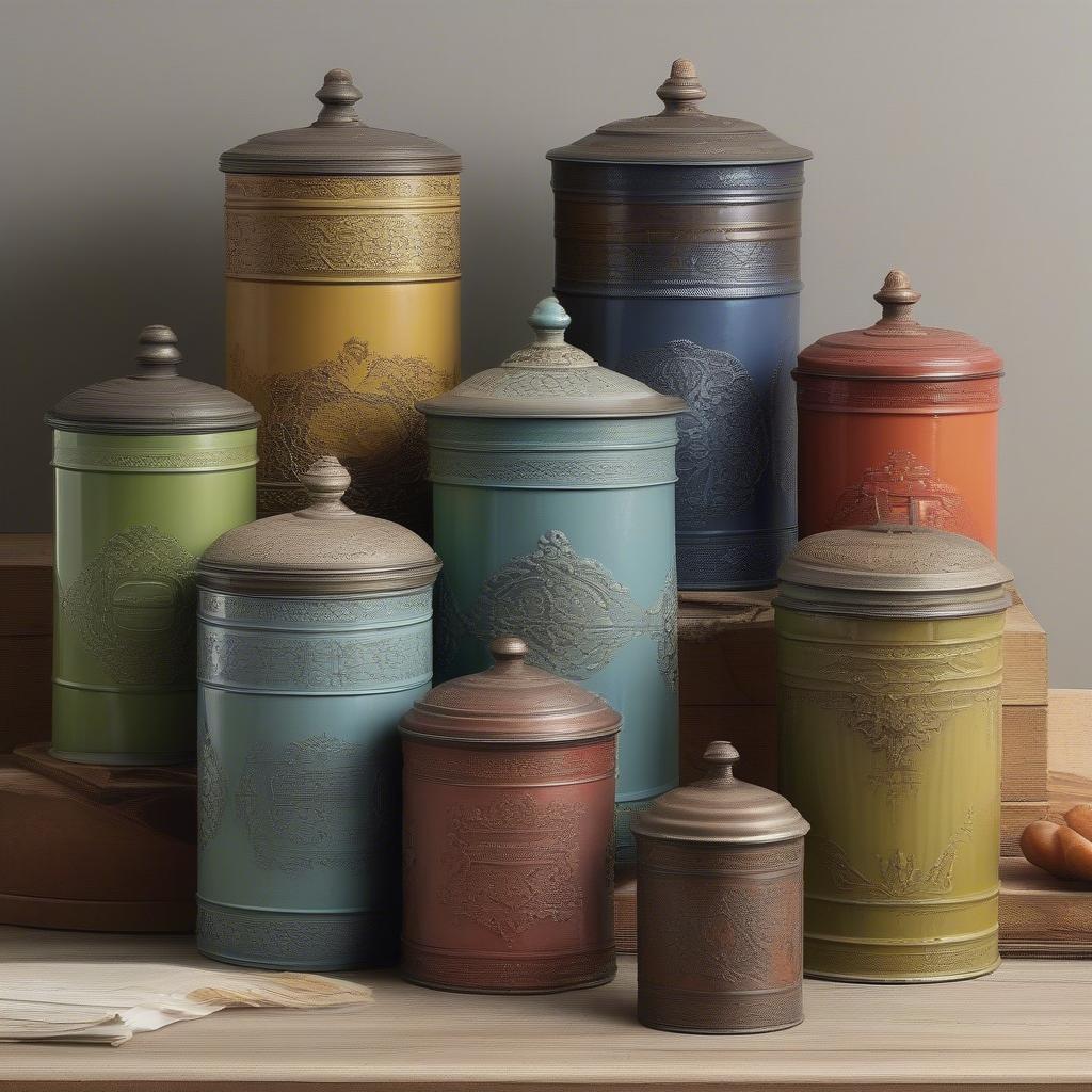 Collection of Antique Metal Canisters