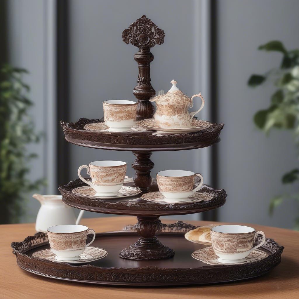 Victorian Era Antique Tiered Tray