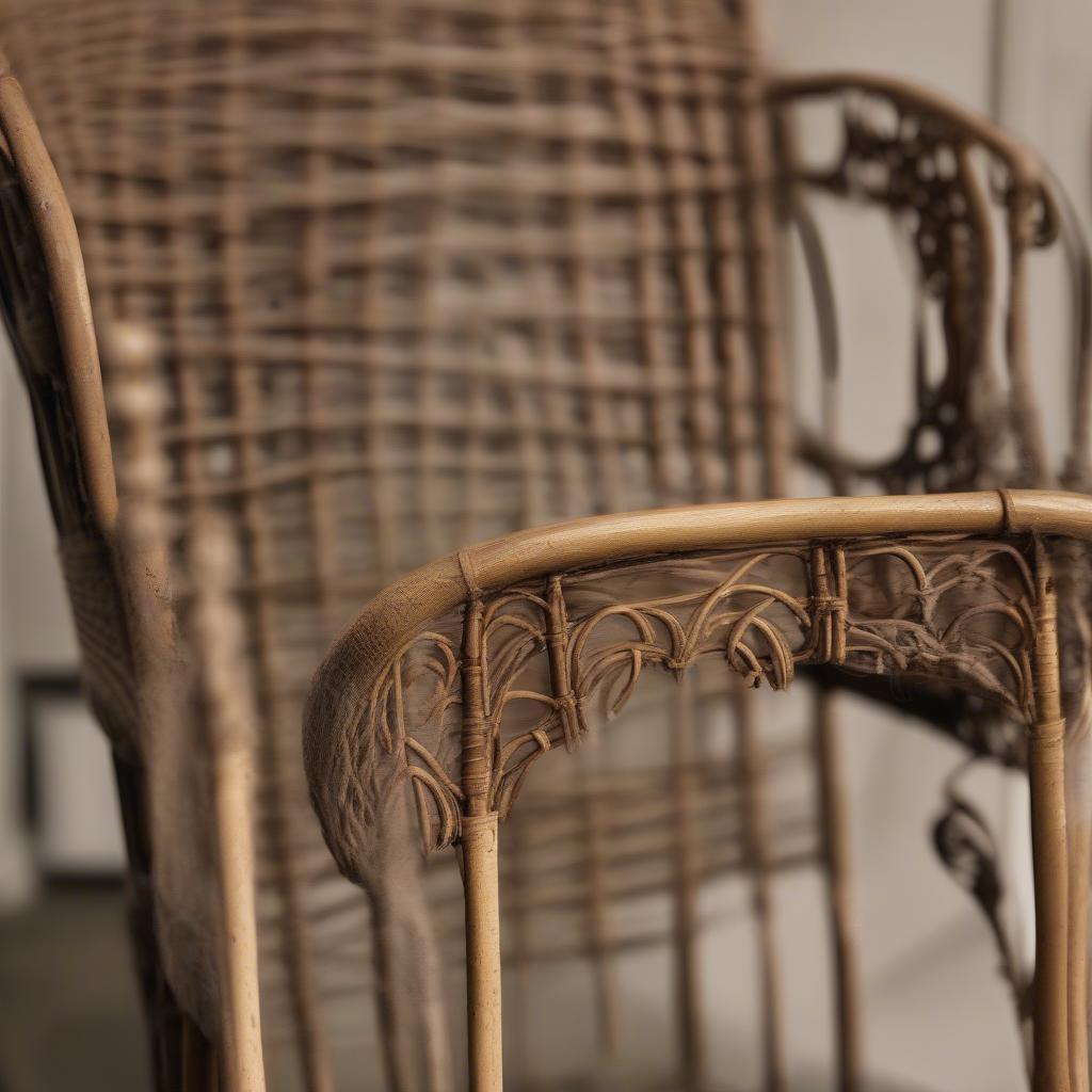 Restoring an antique wicker chair using sweethoney.