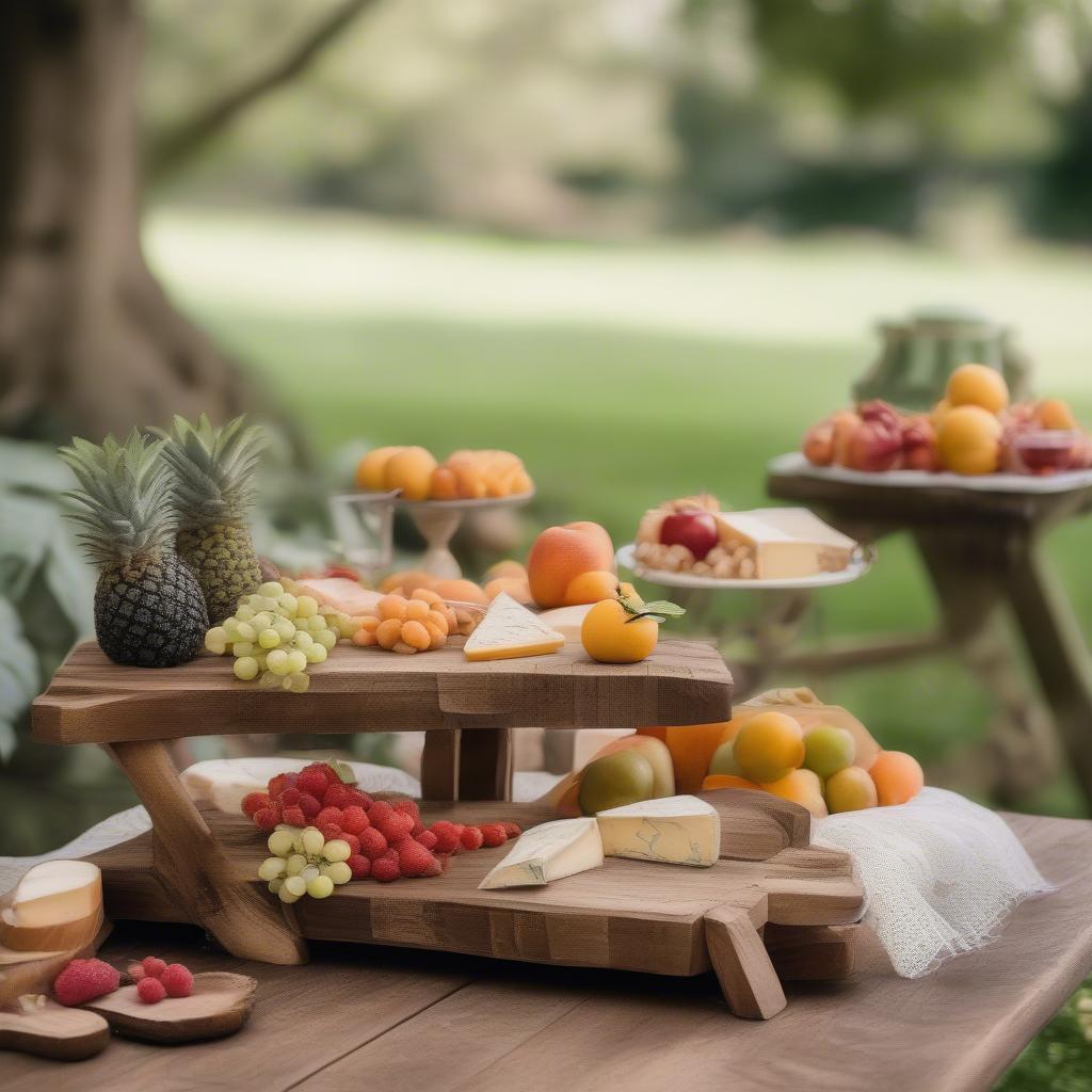 Appetizer Display Stand in an Outdoor Setting