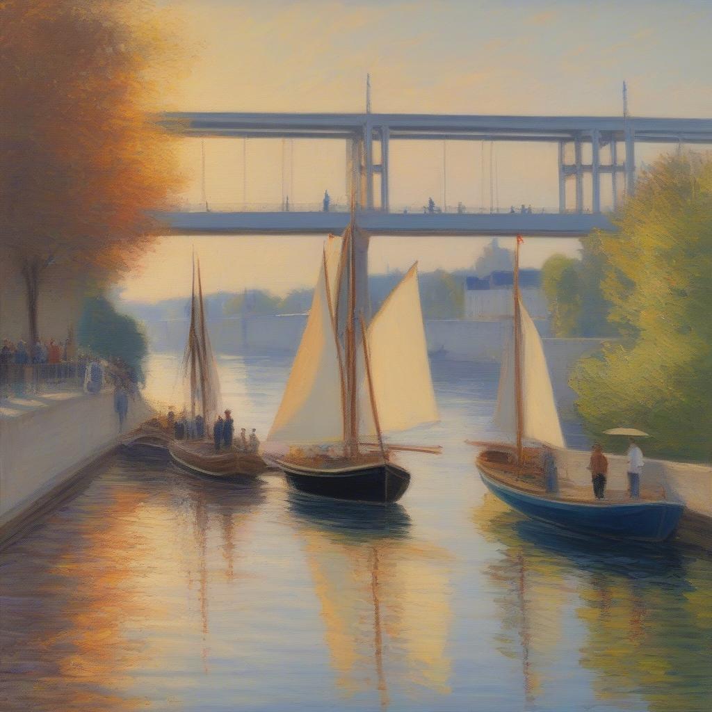 Impressionist Painting of the Argenteuil Bridge