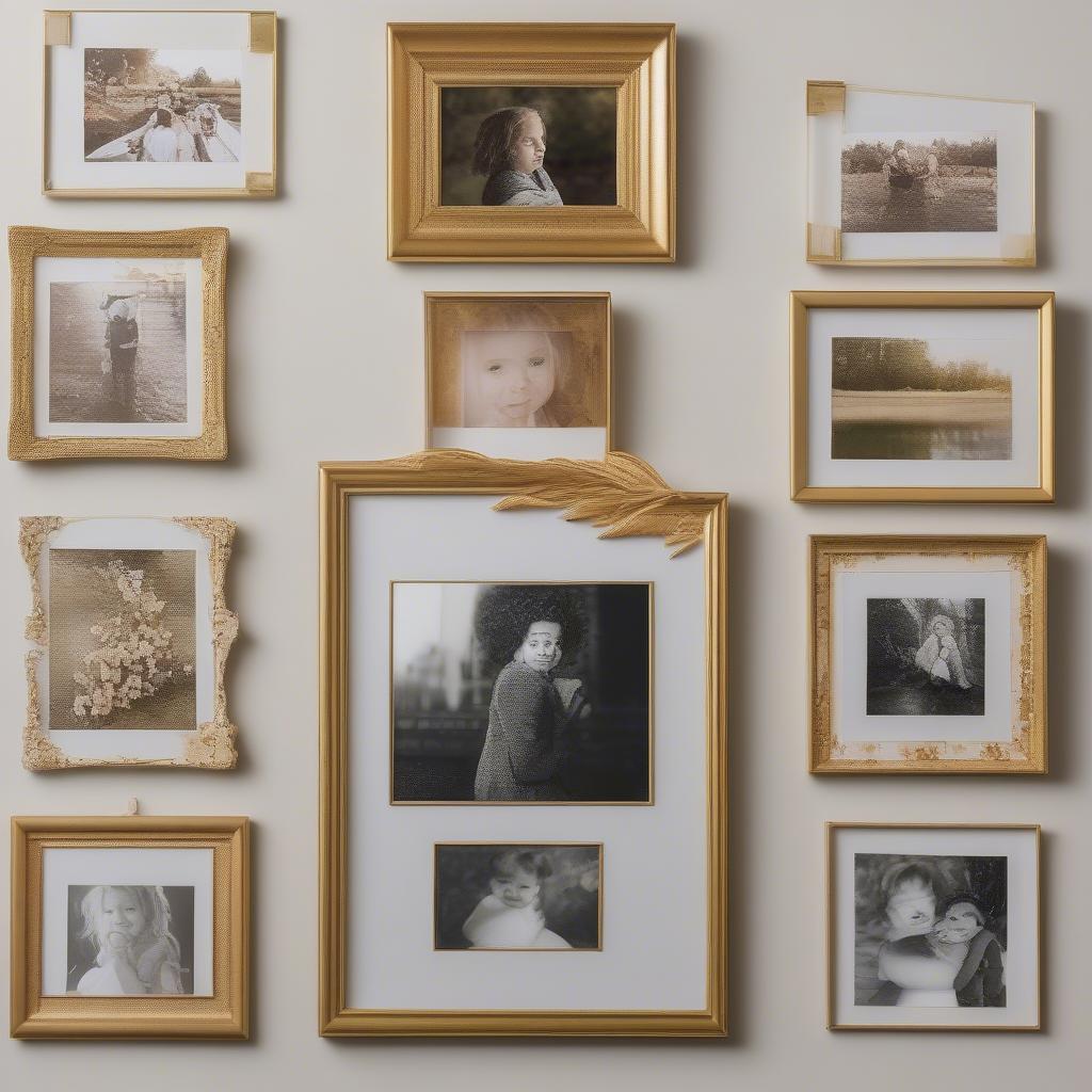 Arranging Photos in a Gold Collage Frame