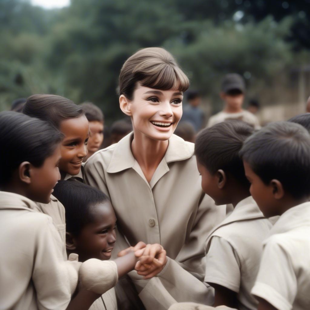 Audrey Hepburn dedicates her time to humanitarian work.