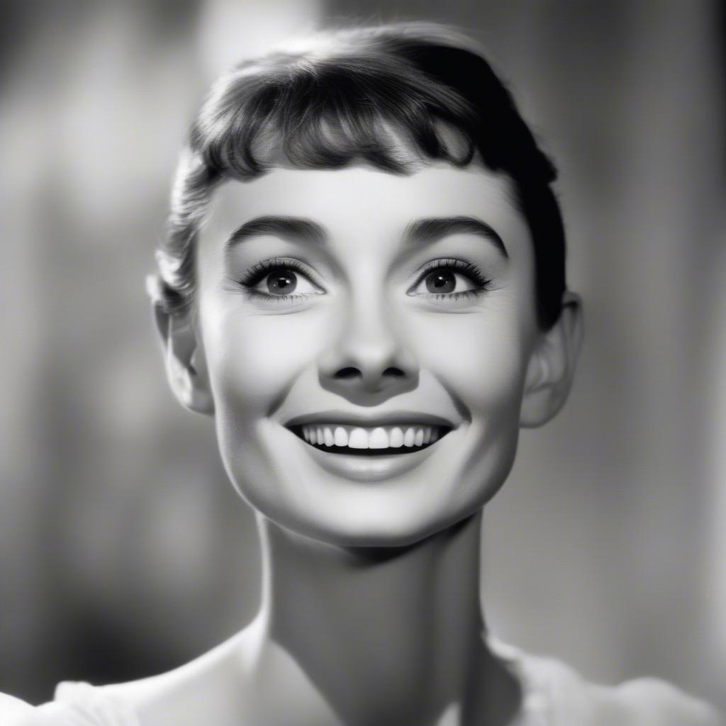 Audrey Hepburn's radiant smile reflects her belief in inner beauty.