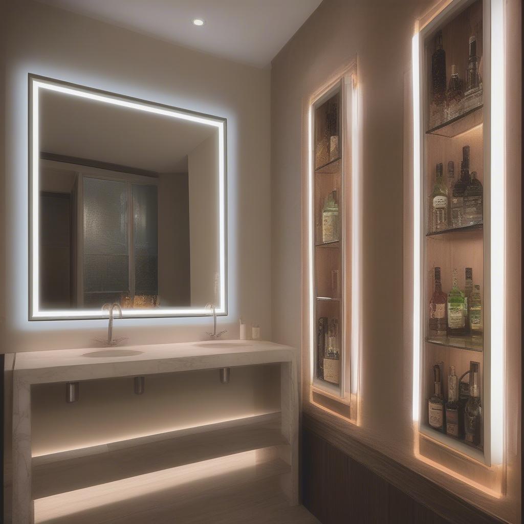 Backlit Custom Bar Mirror Styles