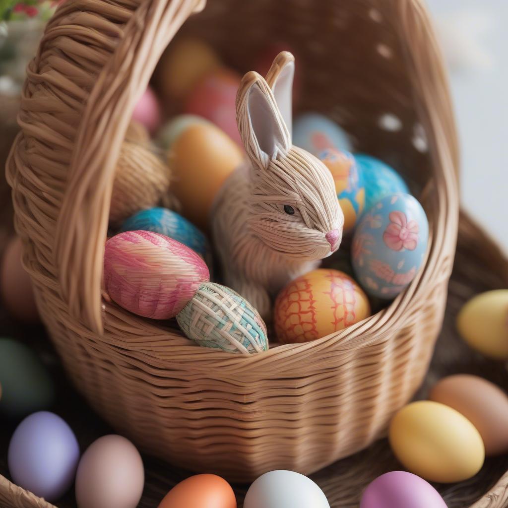 Close-up of a Baker Bunny Wicker Basket