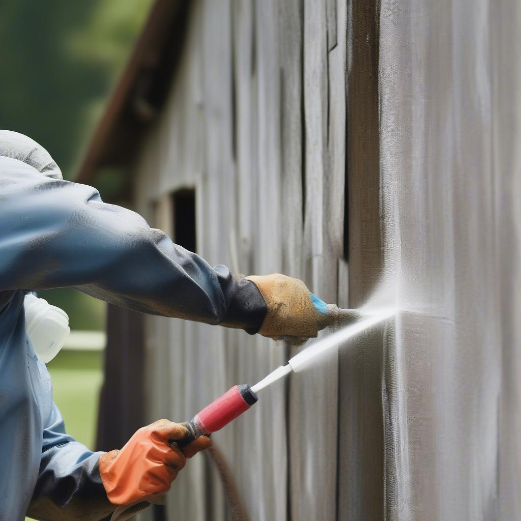 Preparing Barn Surface for Acrylic Painting