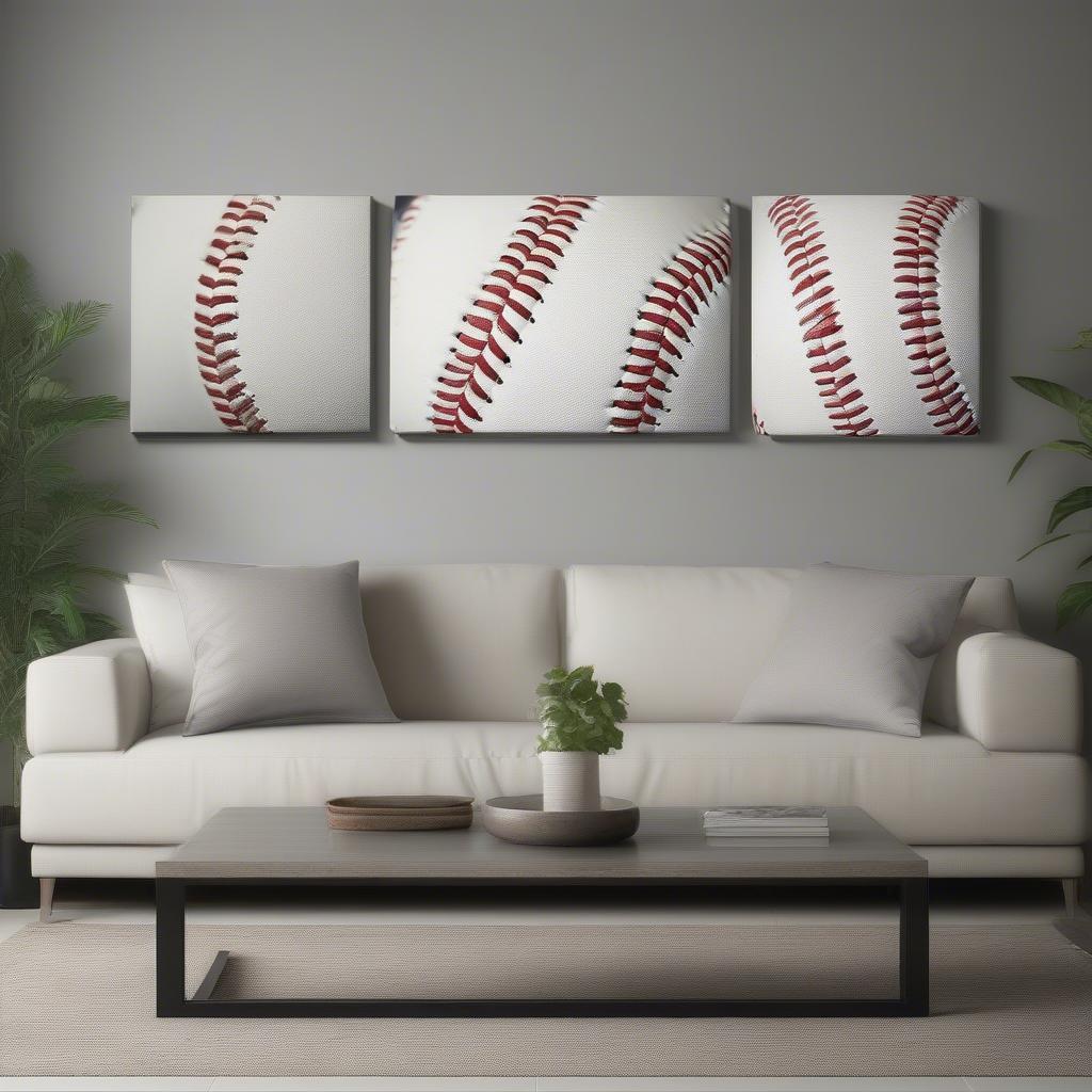 Baseball Canvas Wall Art Size Comparison