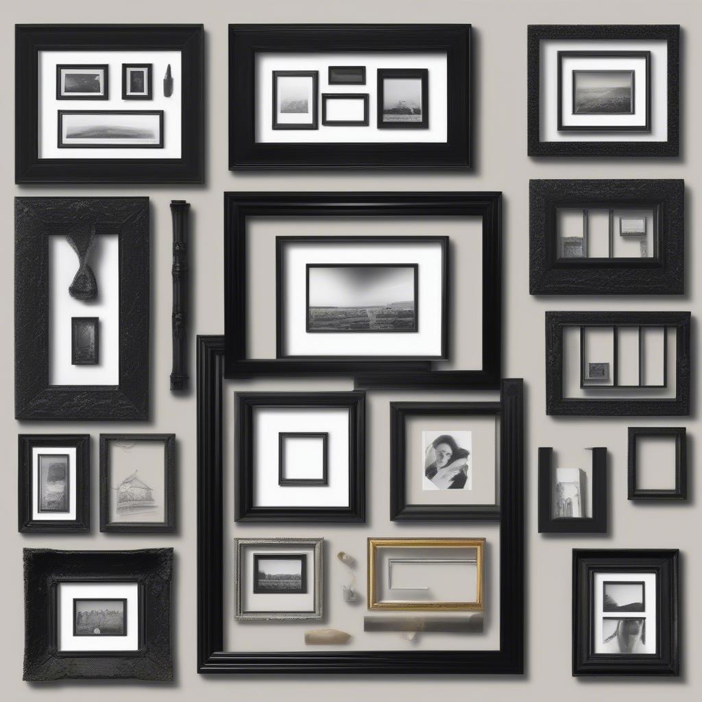 Variety of Basic Black Picture Frames