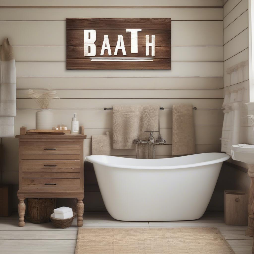 Personalized Bath Word Art Sign