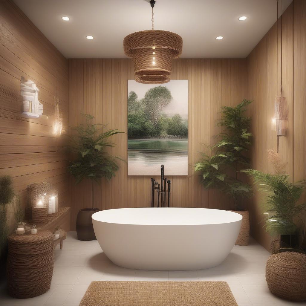 Creating a Relaxing Bathroom Ambiance with Wooden Wall Art