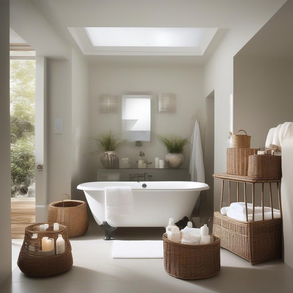 Bathroom with Wicker and High Cotton Products