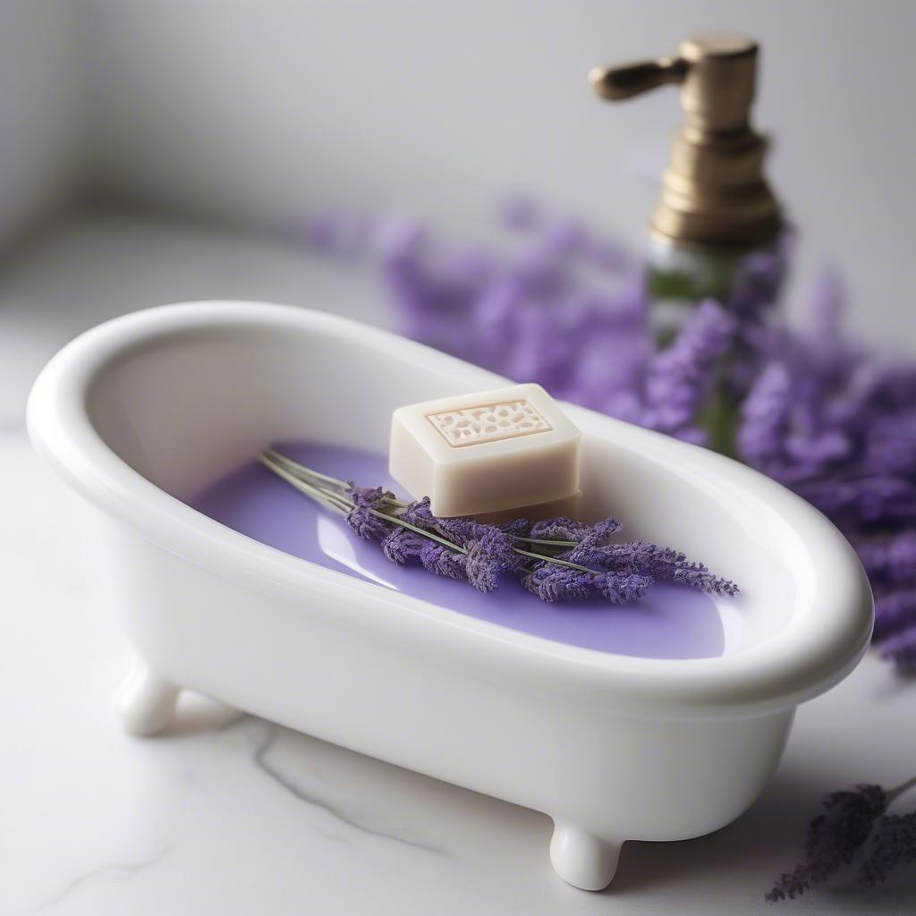 Ceramic Bathtub Shaped Soap Holder