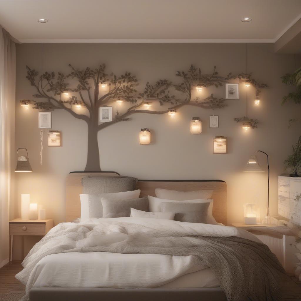 Family Tree Wall Decor in Bedroom