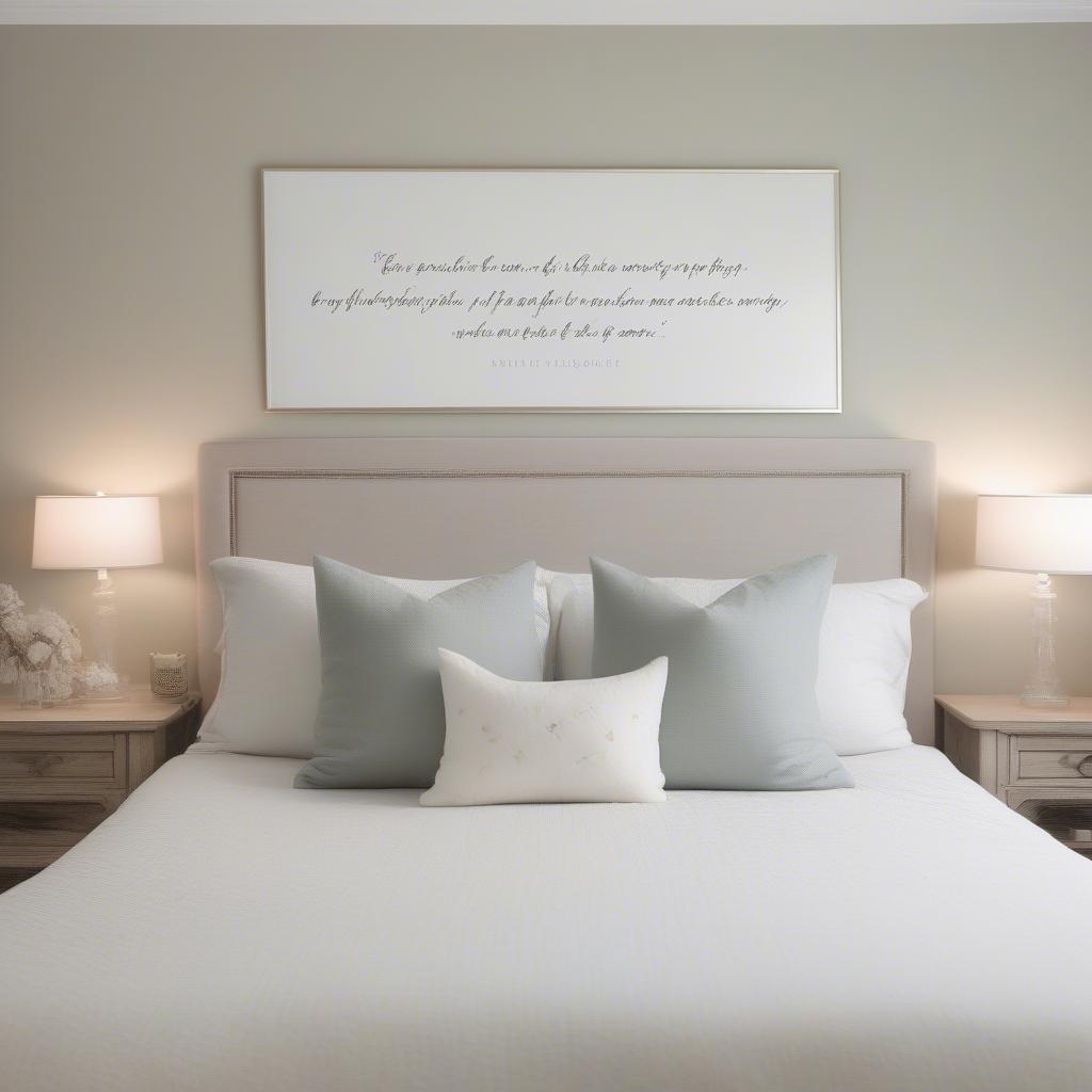 Serene Quote Wall Sign in a Bedroom