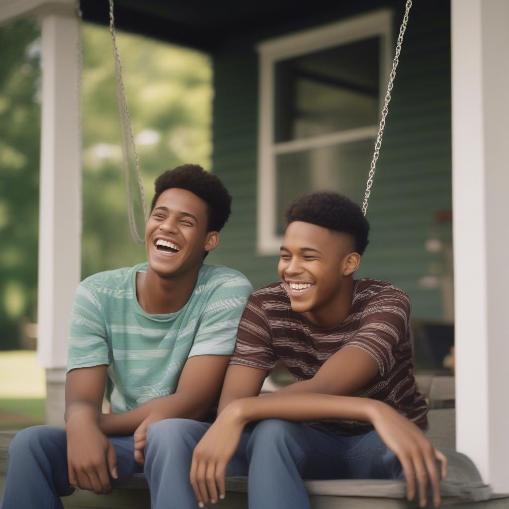 Two Biological Brothers Sharing a Laugh