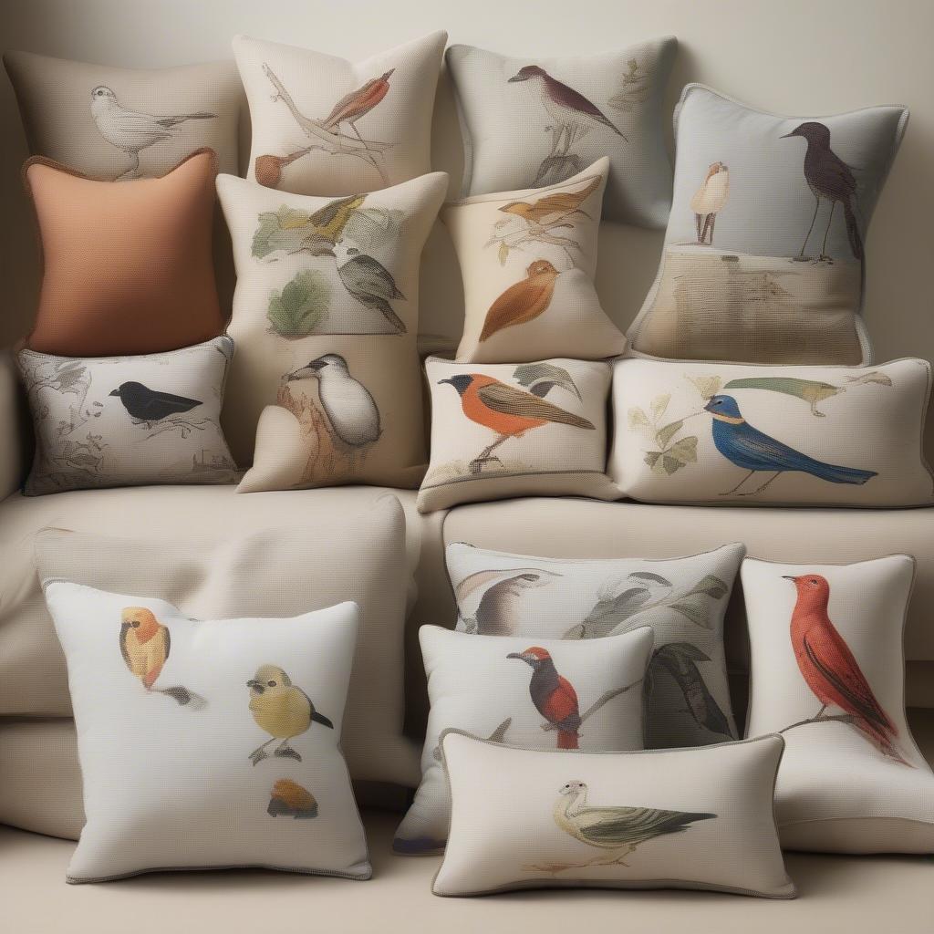 Variety of Bird Lumbar Pillows