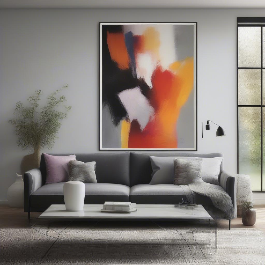 Black 20x30 Frame in a Modern Living Room