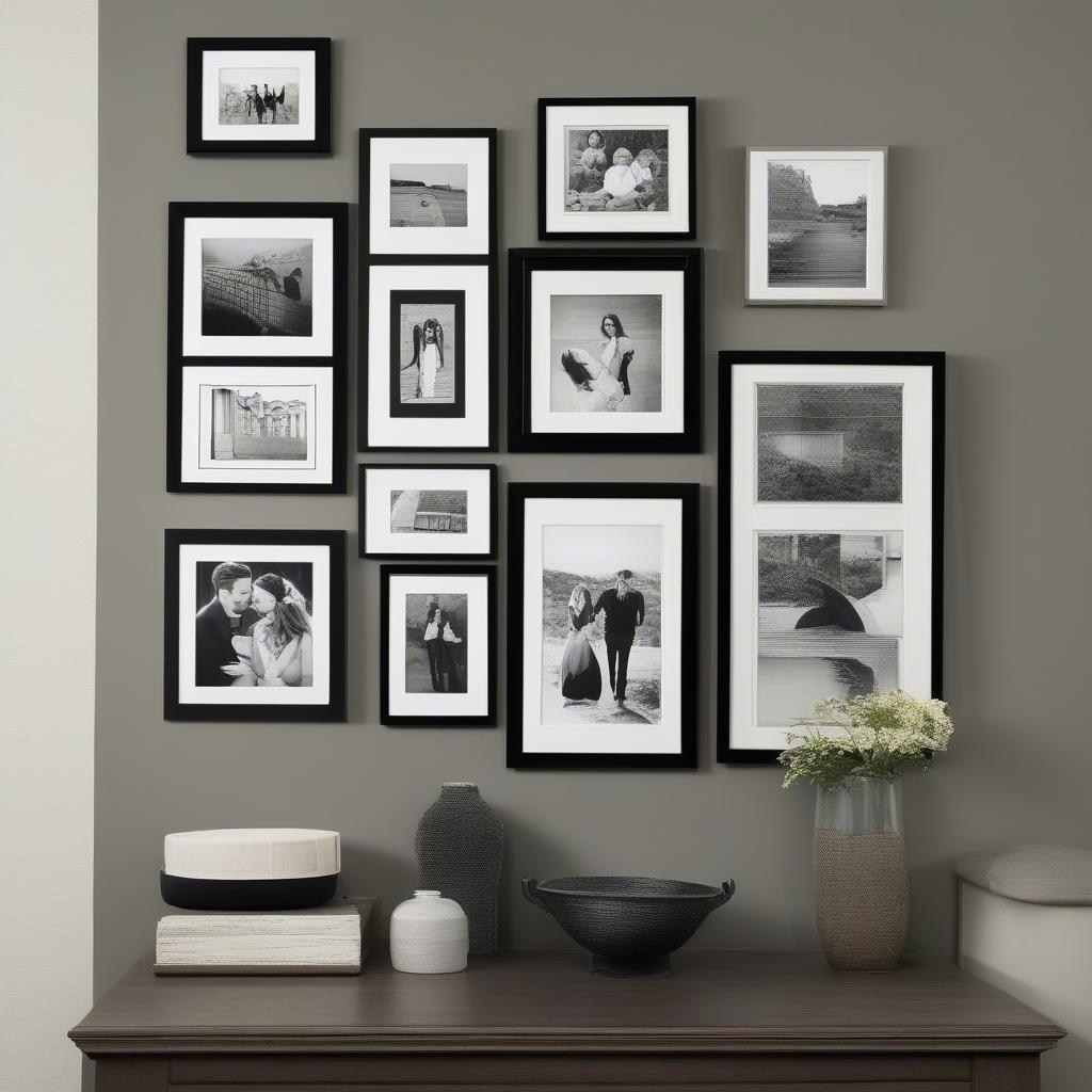 Black Collage Picture Frames on a Gallery Wall