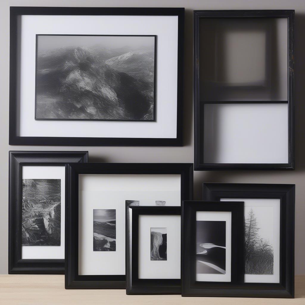 Black Collage Photo Frames in Different Materials and Finishes