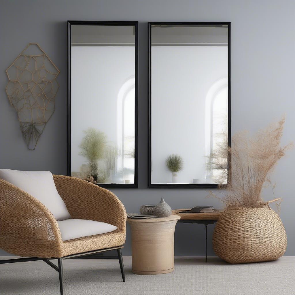 Black Mirror Frame Styles: Wood, Metal, Rattan