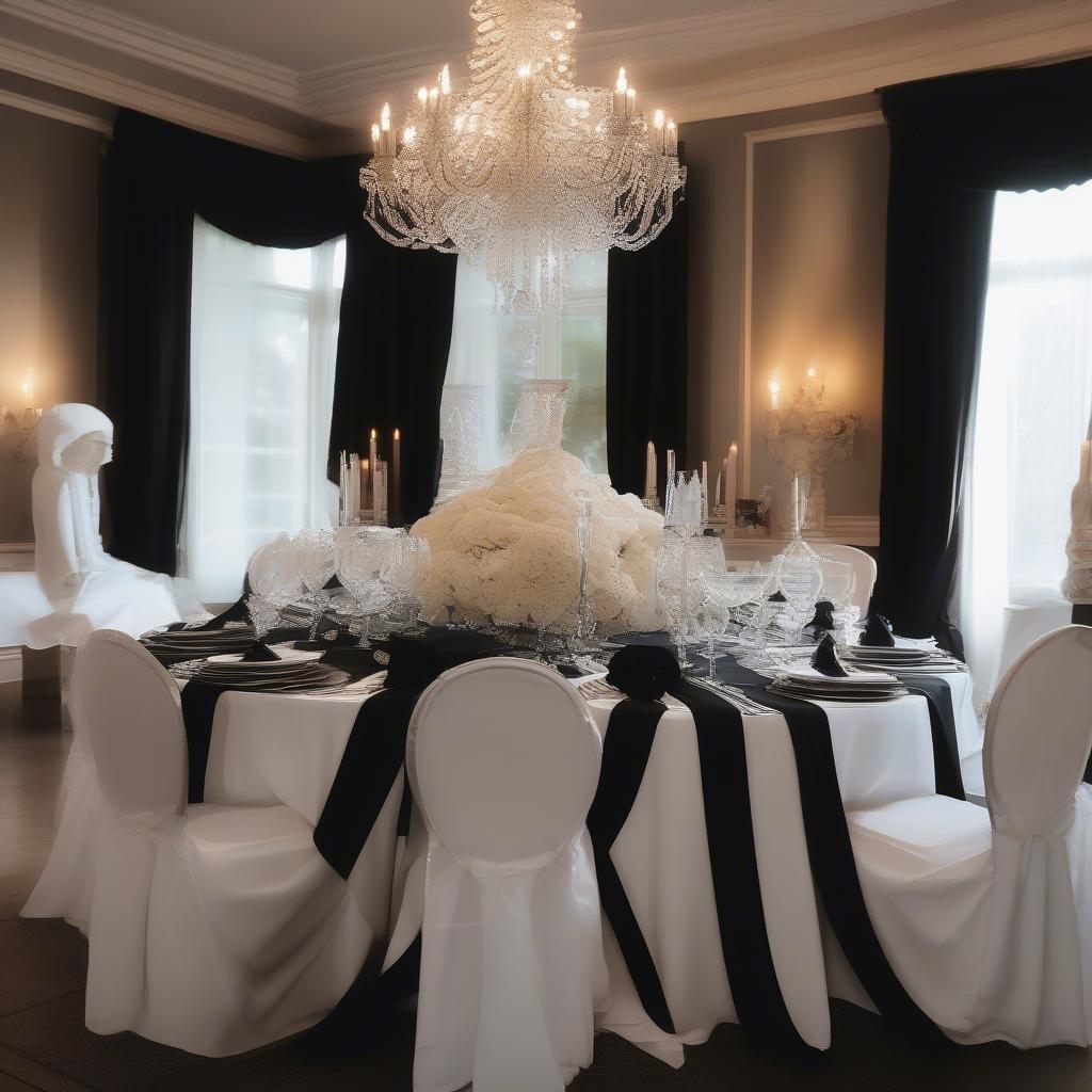 Black Round Tablecloth 120 Inches for Formal Dinner