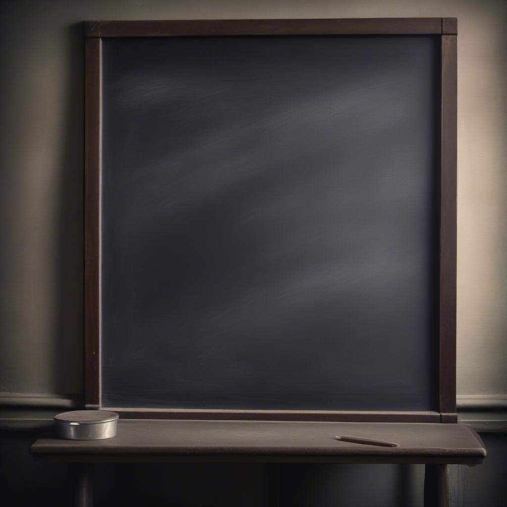 Vintage Classroom Blackboard with Wooden Frame