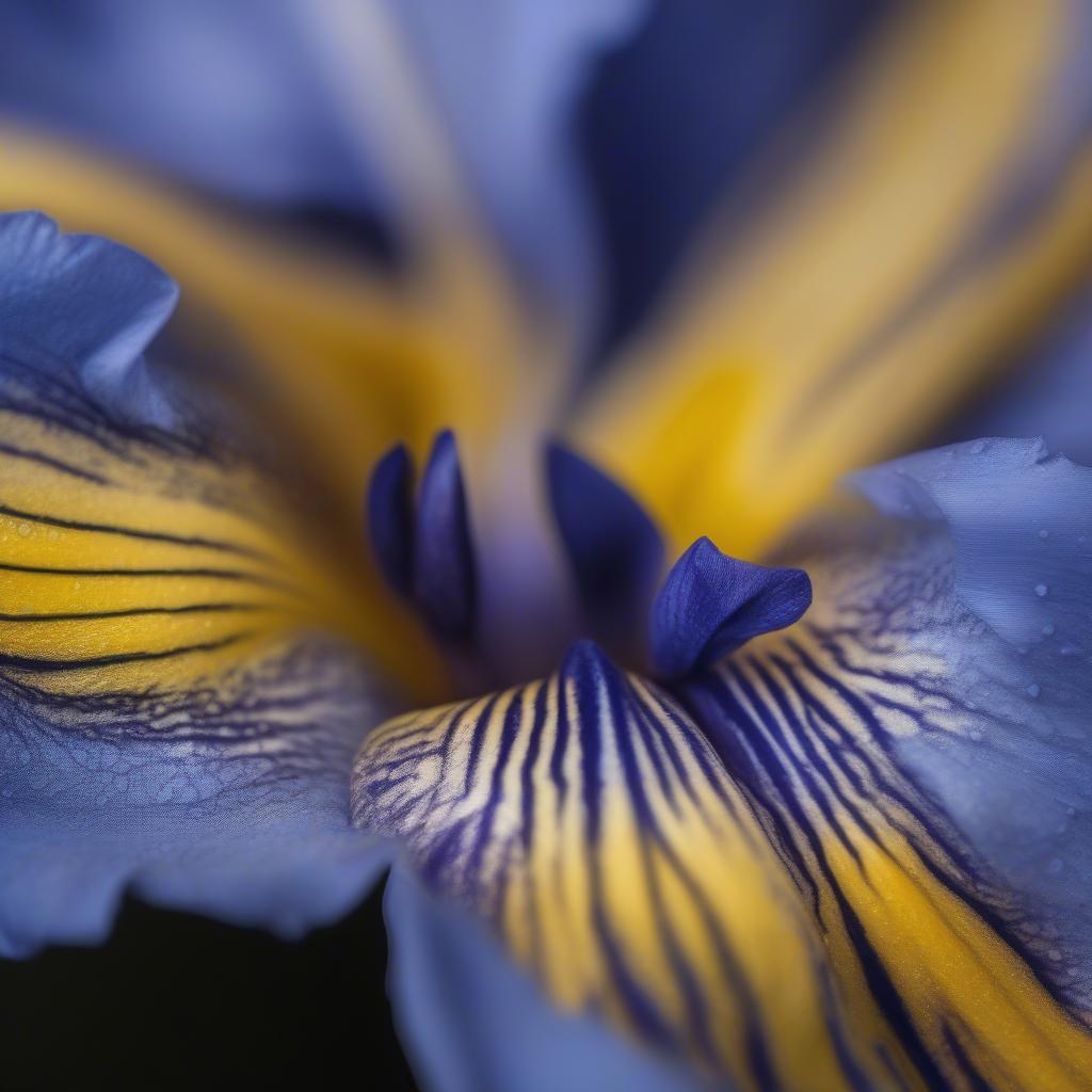 Close-up of a Blue Iris Flower