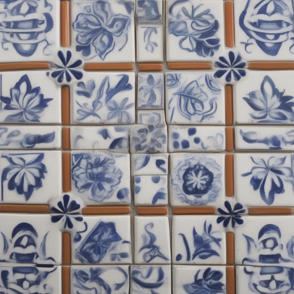 Blue Terracotta Tiles as Kitchen Backsplash